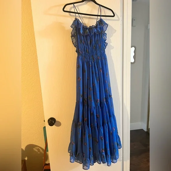 strapless royal blue maxi dress Royal Blue Satin Strapless Side Slit Prom Dresses, CP0556 US12 / Custom Color(leaving a note)